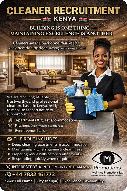 Cleaner Recruitment Poster